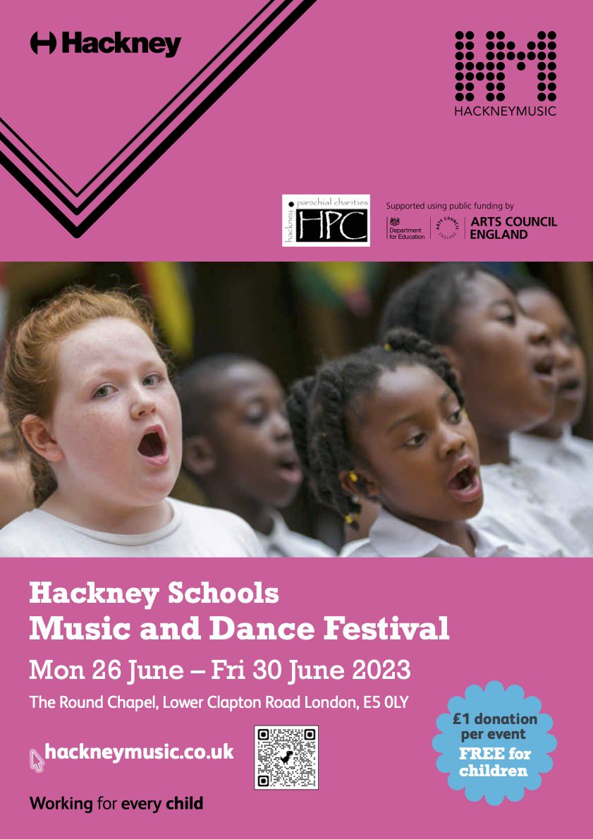 Join us for a week of music and dance at the Hackney Schools Music &amp; Dance a Festival 2023. Delighted to be back <a href="/RoundChapel/">Round Chapel</a> in lower Clapton.