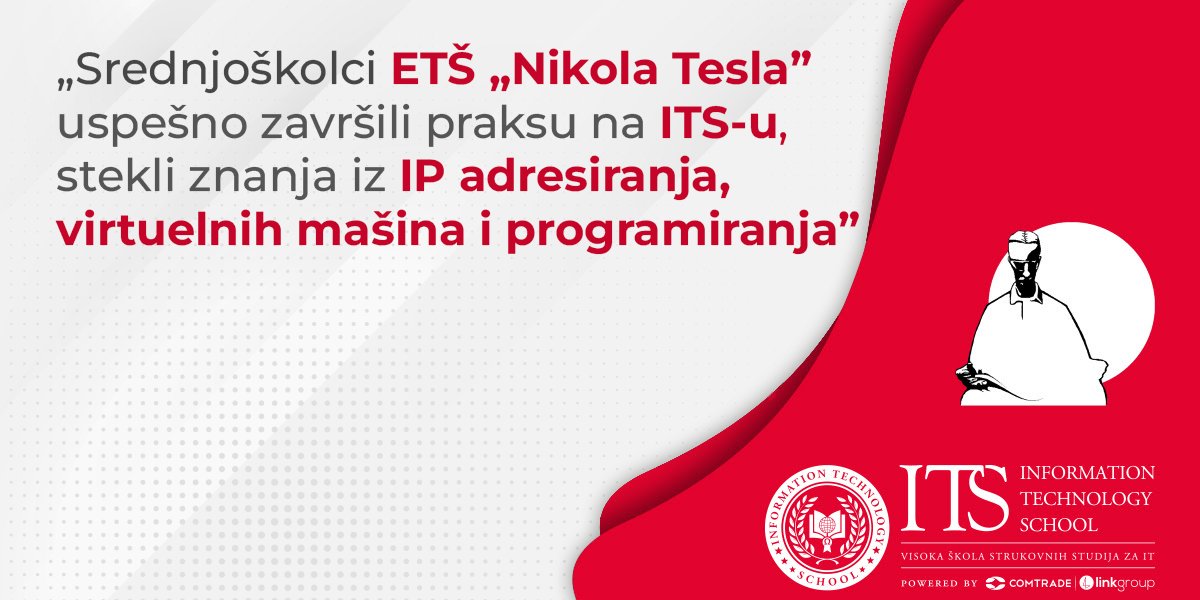 ITSBeograd's tweet photo. 🔻 Srednjoškolci trećeg razreda Elektrotehničke škole „Nikola Tesla” uspešno su završili svoju praksu na ITS-u. Tokom petodnevne prakse, koja je trajala od 12. do 16. juna 2023. godine, učenici su stekli značajna znanja i veštine iz oblasti IT-ja. 👨‍💻

#ITS #praksa #IT https://t.co/nBJECdtCmm