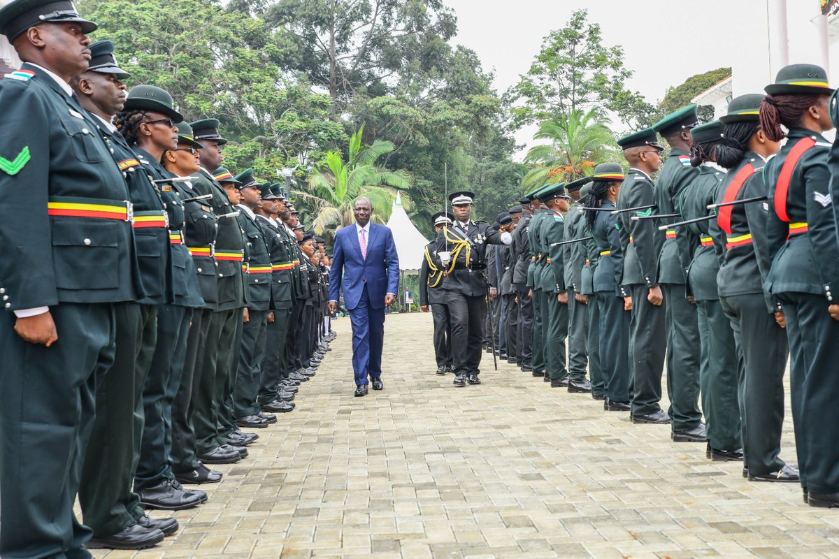President William Ruto during the 93rd Annual Inspection Parade of the St. John Ambulance, State House, Nairobi. ^CW
#KBCniYetu