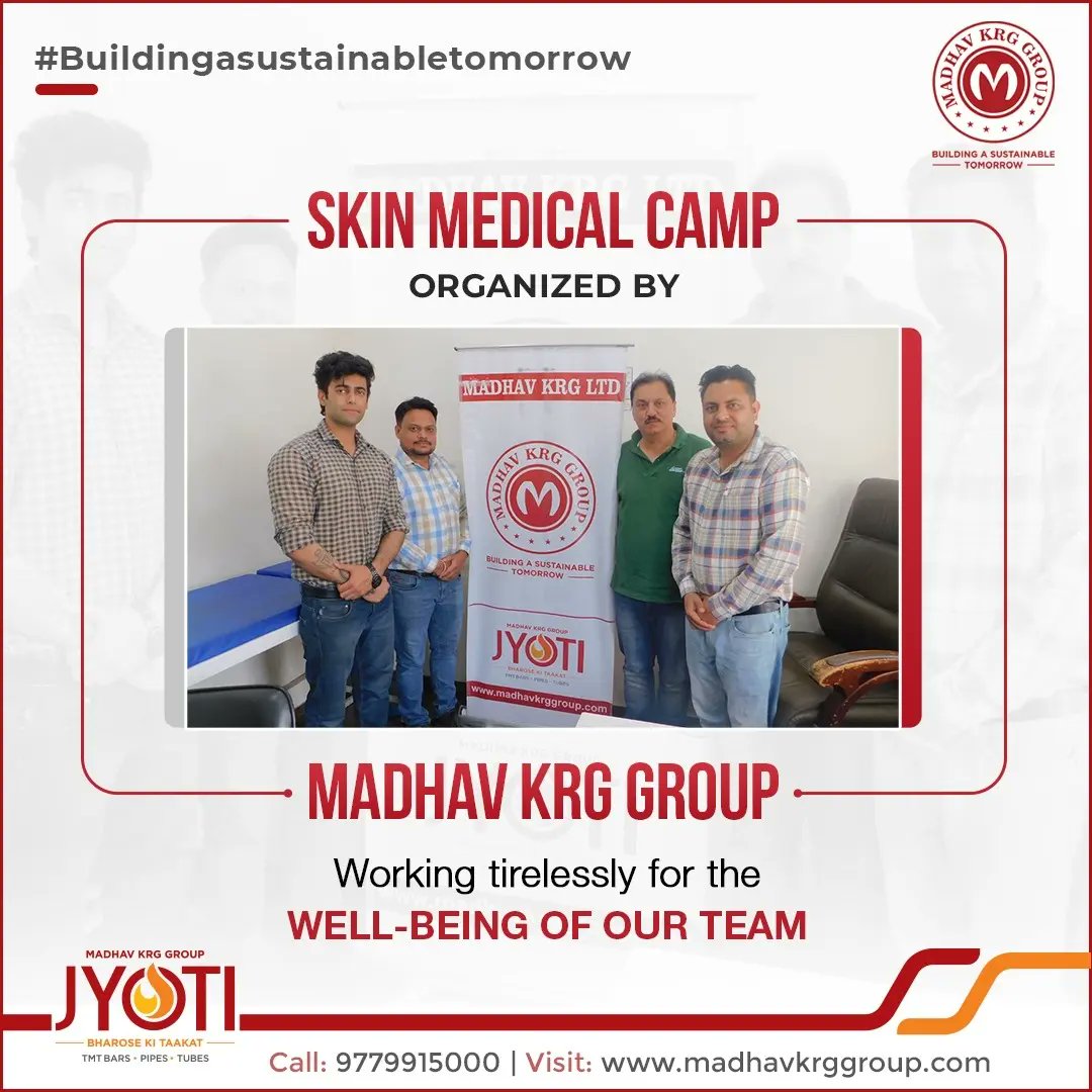 MadhavKRGGroup's tweet photo. Madhav KRG Group organized a free Skin Medical Camp. More than 100 employees in a day have been checked by Doctors and provided with medicines.
#buildingasustainabletomorrow
#skinissues #skindisease #pollution #medicalcheckup #patientcare #medical #treatment #MadhavKrg https://t.co/4xlhCT4TgQ