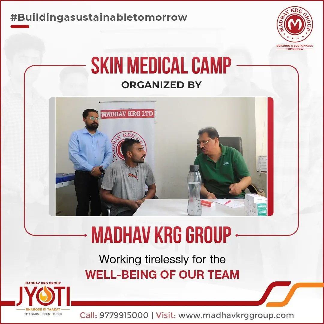 MadhavKRGGroup's tweet photo. Madhav KRG Group organized a free Skin Medical Camp. More than 100 employees in a day have been checked by Doctors and provided with medicines.
#buildingasustainabletomorrow
#skinissues #skindisease #pollution #medicalcheckup #patientcare #medical #treatment #MadhavKrg https://t.co/4xlhCT4TgQ