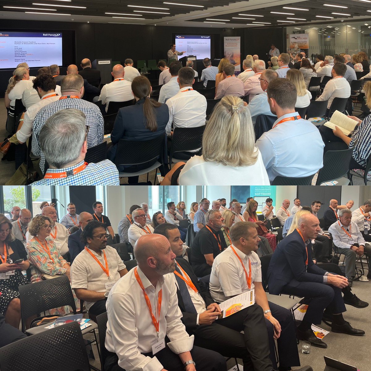 Delighted to welcome so many colleagues across the industry to our @RailSafetyWeek launch conference. A big thank you to our event partners @tended, @work_wallet & @qssgroup & our host @Shoosmiths! #RSW23 #BuildingSafetyTogether