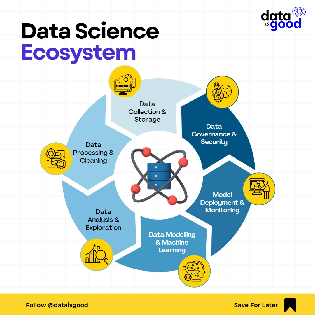 In the realm of data, we find opportunities and innovations. Welcome to the ecosystem! 📊🌳 #DataIsGood #DataEcosystem #DataInnovation #datascience #DataAlgorithms #innovationindata #ecosystem #datadrivendecisions #datascienceecosystem #BigData #datamining