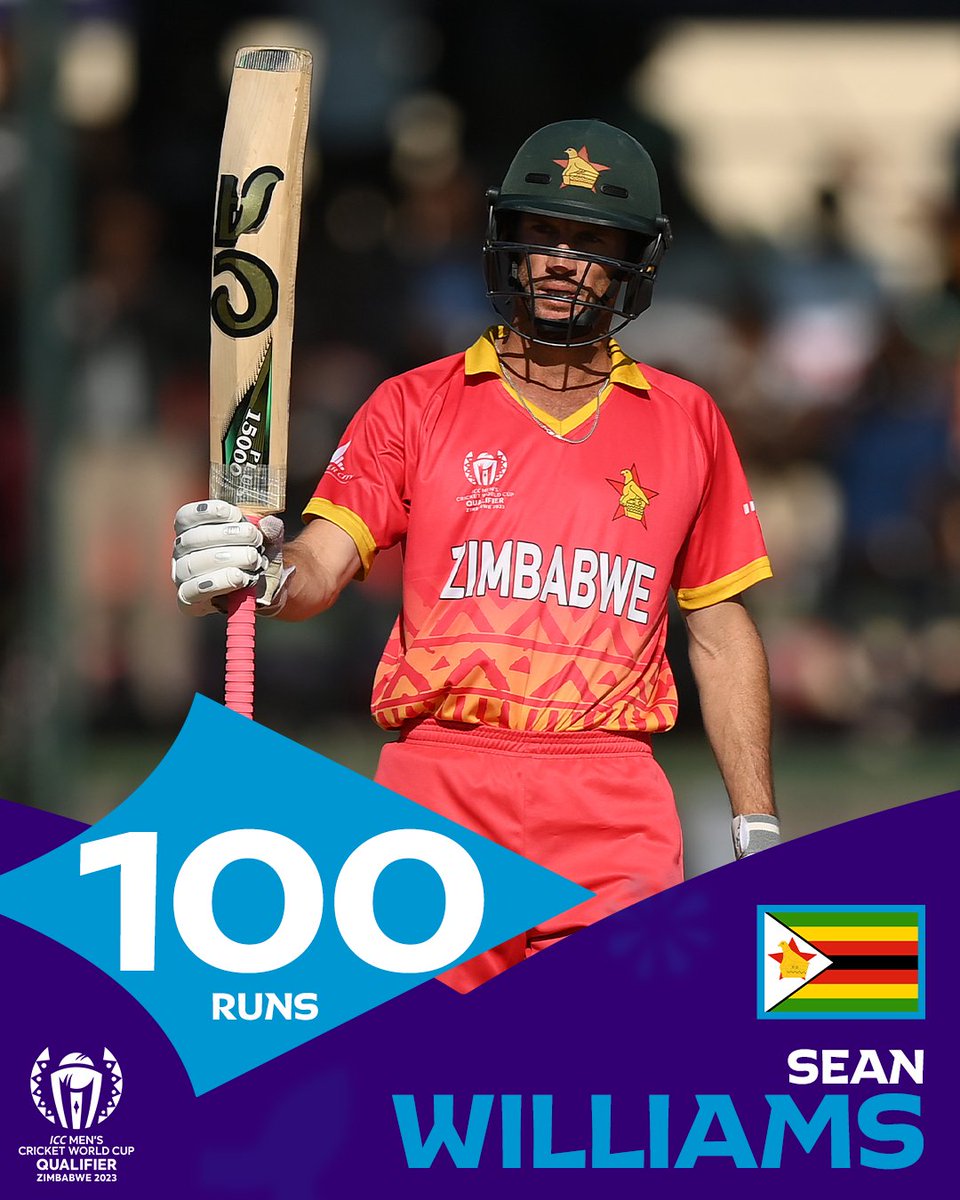 ICC's tweet photo. Sean Williams' sublime form in the tournament continues 🔥

#CWC23 | #ZIMvUSA: https://t.co/1lk1Y9u9hm https://t.co/xGxI3sxyUp