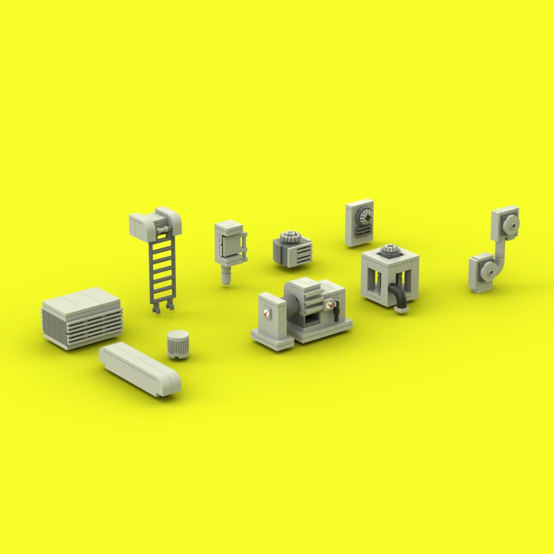 LEGO Modular Roof &amp; Building Details designed by @Chrisbricked (includes HVAC, electrical, heating &amp; power)