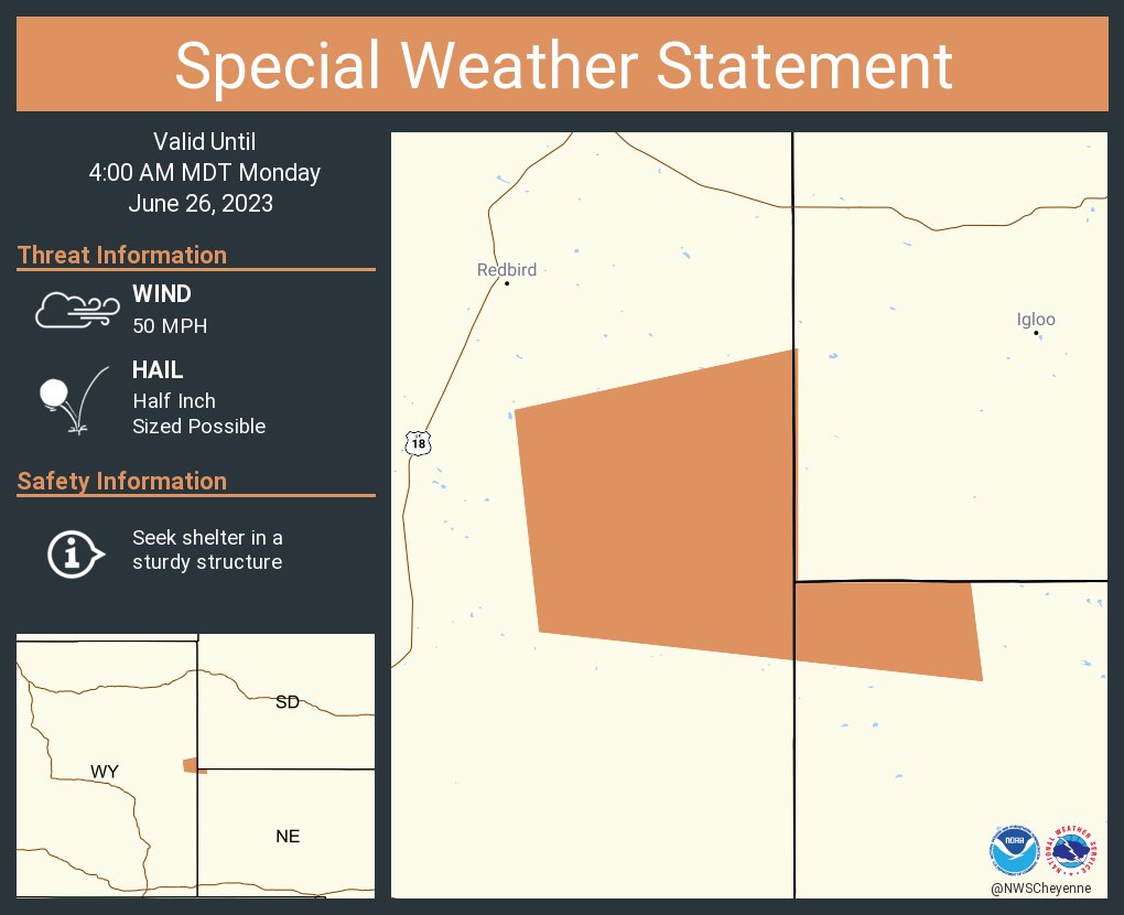 NWS Cheyenne on Twitter "A special weather statement has been issued for Niobrara County, WY