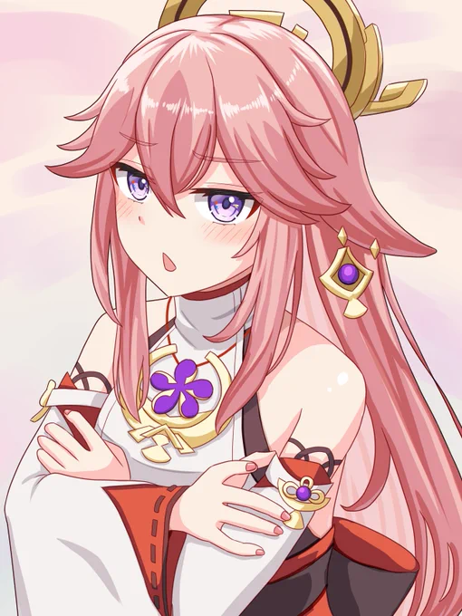 #八重神子生誕祭2023 #100日チャレンジ Day81 八重神子(原神) いつもすましてる八重様の ちょっとすねてるとこ見てみたい!