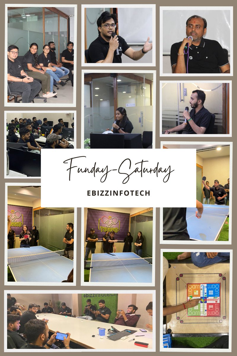 🌟 Our Saturday Funday at Ebizzinfotech was a blast! We talked about work-life balance, played table tennis, and had an epic PUBG Tournament. It was an awesome day filled with fun, learning, and great company. 

#Ebizzinfotech #SaturdayFunday #WorkLifeBalance #TableTennis #PUBG