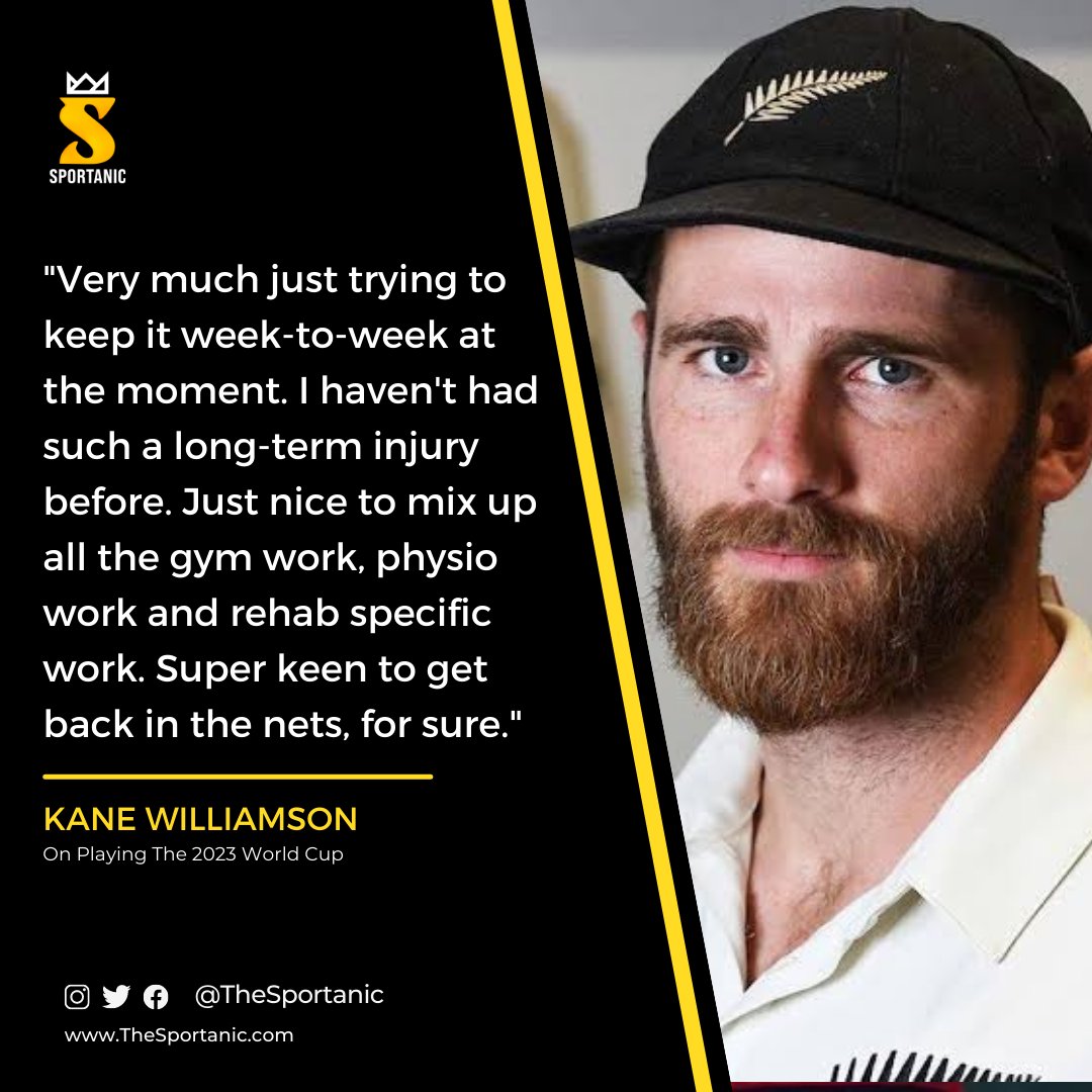 Kane Williamson has high hopes to recover before ICC World Cup 2023, and play the tournament situated in India.🧐😯😳

#TheSportanic • #KaneWilliamson • #NewZealand • #BlackCaps • #CWC23 • #SportsRedefined