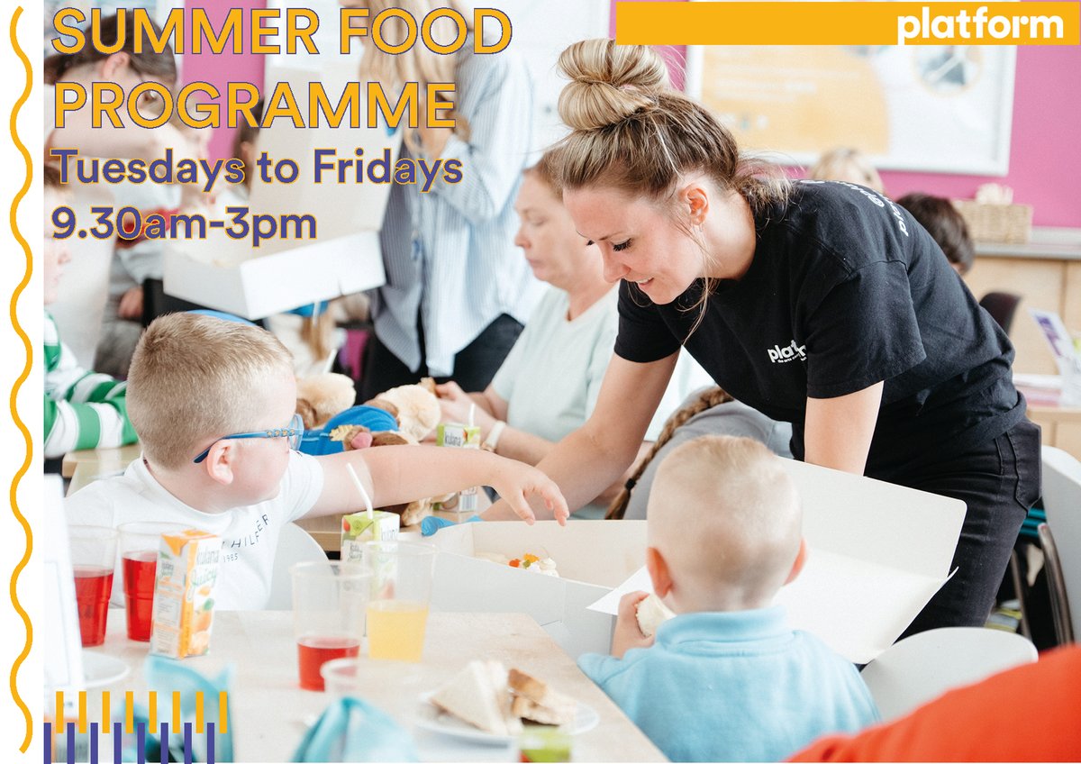 PlatformGlasgow's tweet photo. Our Summer Food and Activities Programme launches TOMORROW. Running between 9.30am-3pm, we invite children and their families to the Platform Café to sit in and enjoy free breakfast &amp; lunch. There will also be various free family activities running! https://t.co/DeTqHtqDc9 https://t.co/swbq128IQD