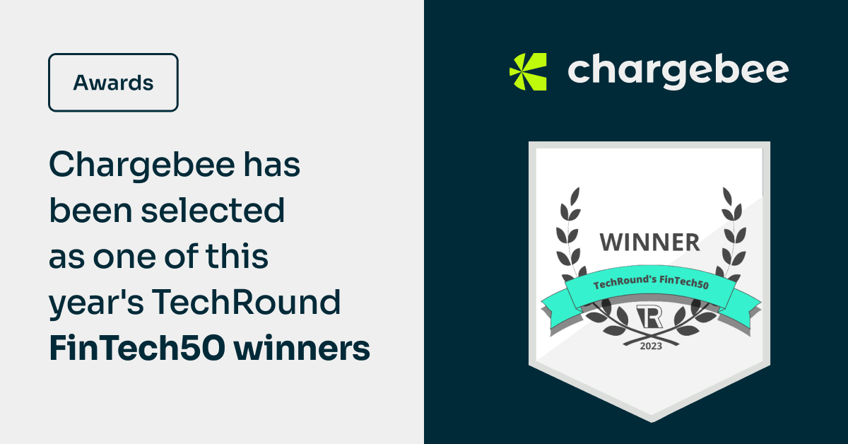 chargebee's tweet photo. Chargebee has been selected as one of this year's @TechRoundUK FinTech50 winners, which celebrates Europe's most innovative FinTech companies.
#ScaleWithChargebee #FinTech50 #Innovation #AwardWinners https://t.co/vrmsg9Q3Hk
