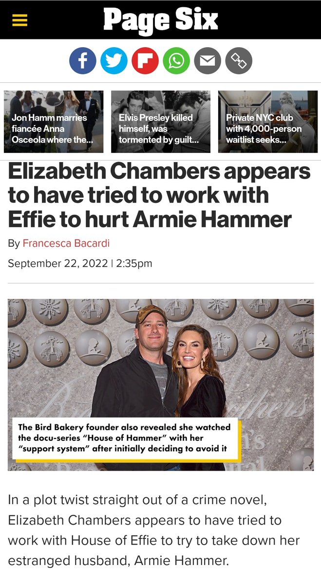 @OriginalFresca knows for sure that everything she ever wrote abt #supportarmiehammer was misinformation or outright lies that was fed to tabloids by #toxicex #ElizabethChambers in #smearcampaign to hurt AH and influence custody battle. 
She didn't care to much. Still doesn't 😡