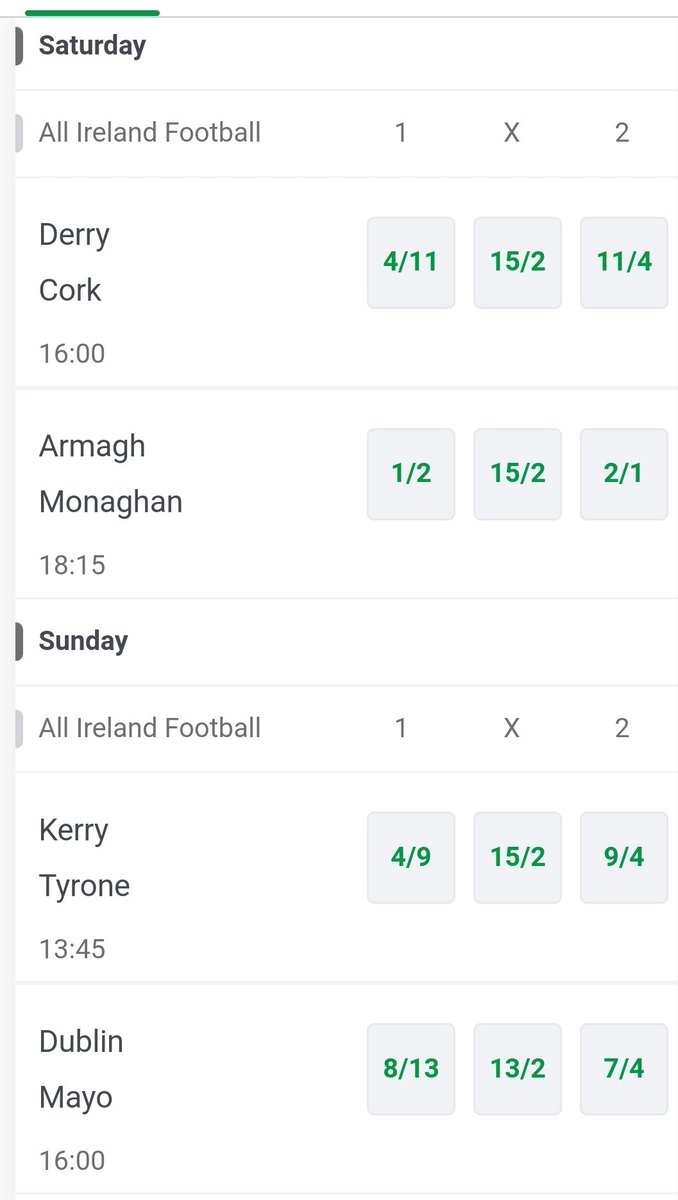 Gerts1010's tweet photo. @ArmaghFans1889 Paddypower listing the Armagh game as the late Saturday game 🧡🤍 https://t.co/E808LjNuxg