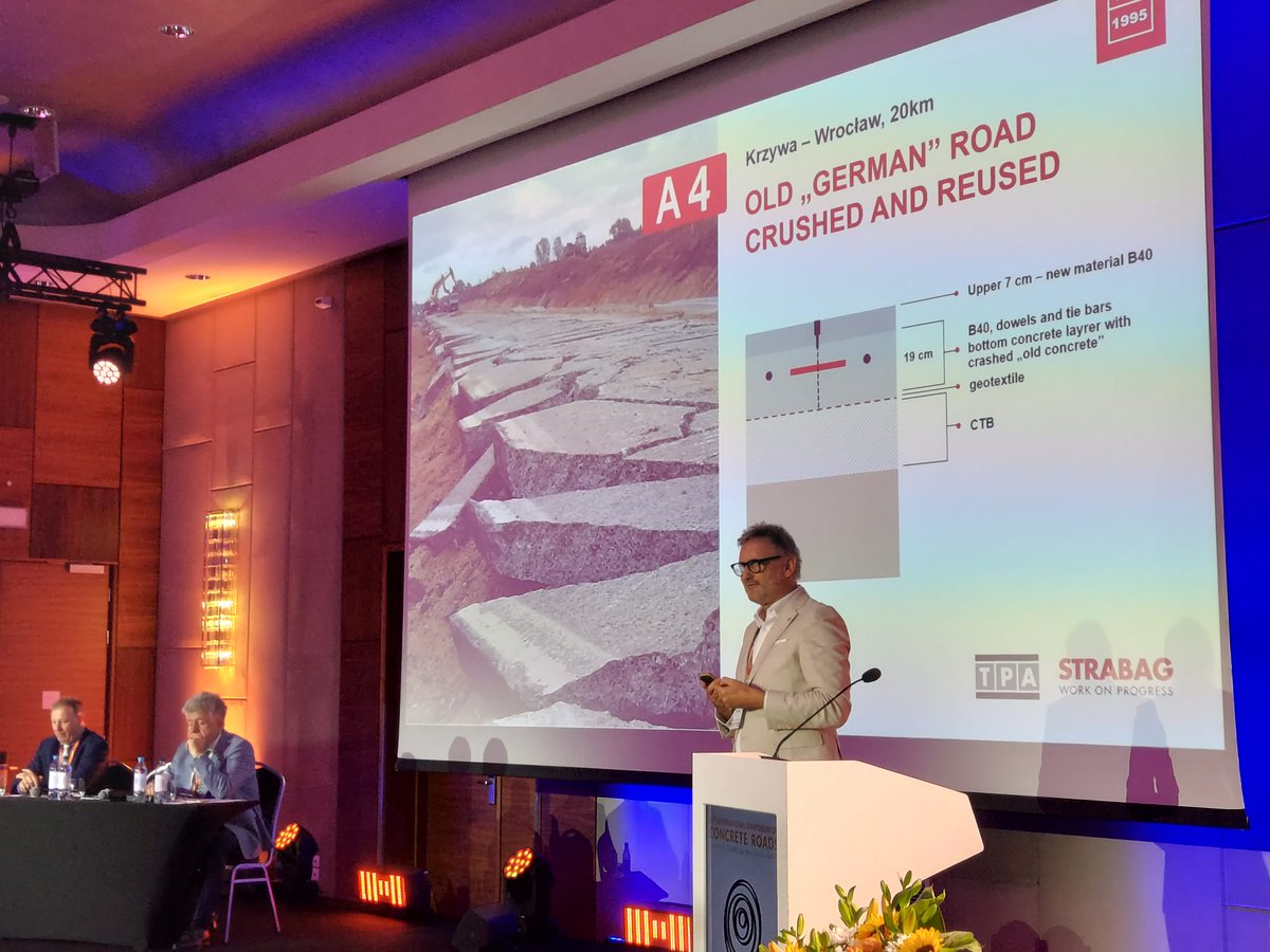 roads_concrete's tweet photo. Poland reused old concrete road to build new one, this is one of contexts in presentation about Polish experience in #concretepavements construction by @IgorRuttmar https://t.co/0zKN2HVcgK