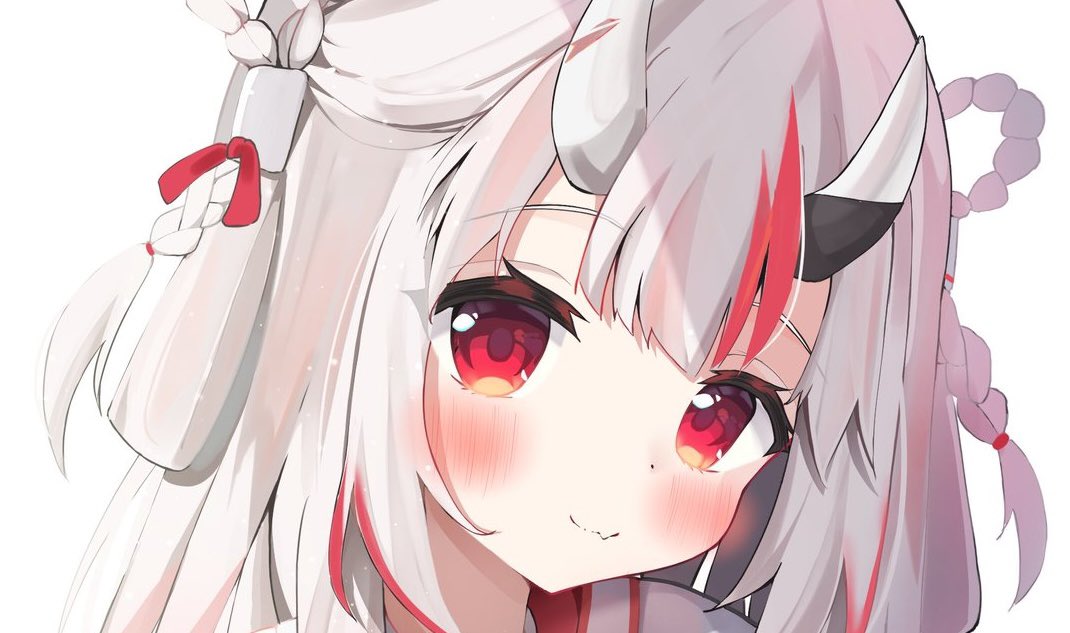 nakiri ayame 1girl animal ears rabbit ears horns red eyes solo twintails  illustration images