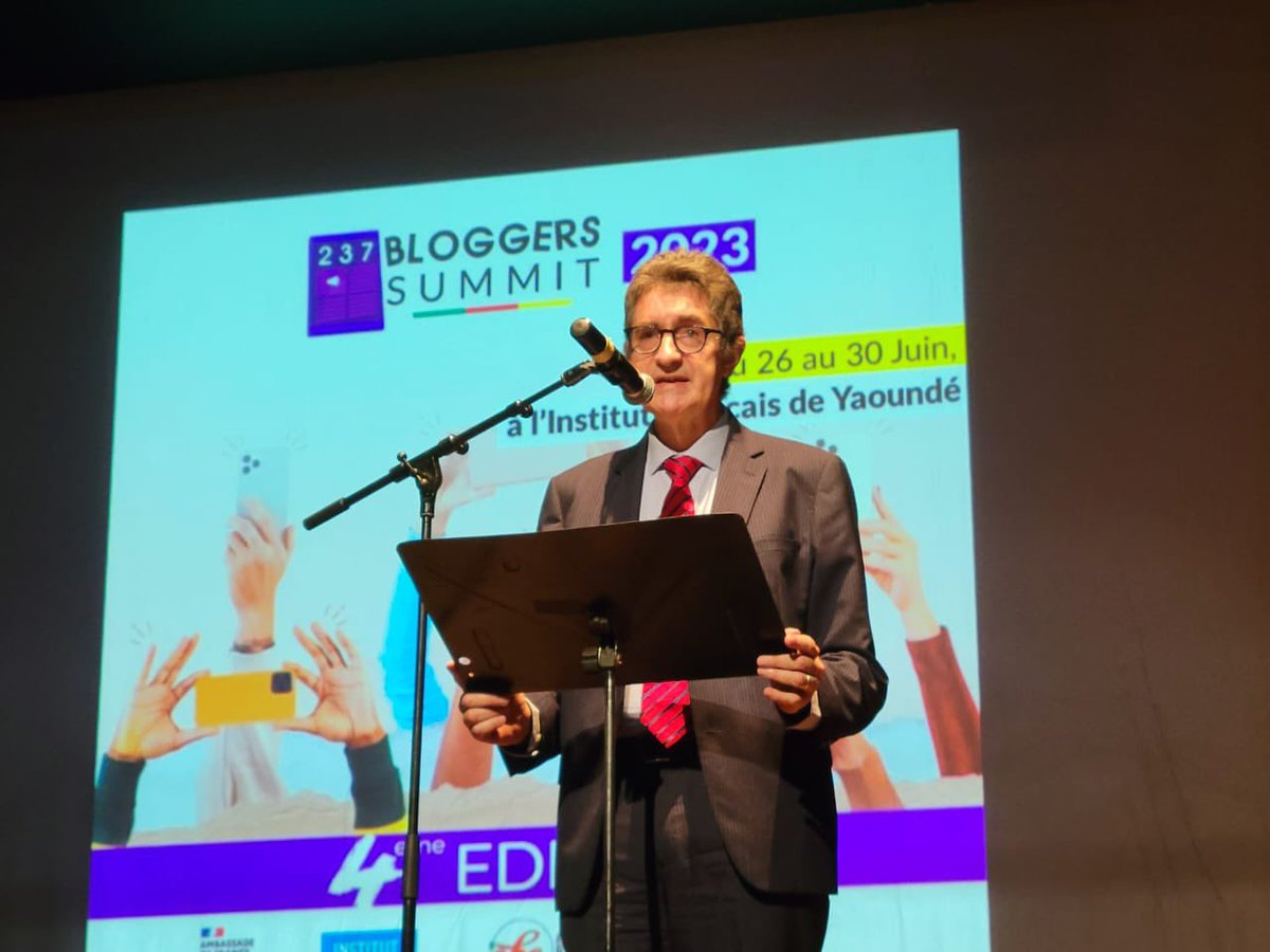 BloggersCM's tweet photo. Nous travaillons sur une présent comment pour construire un avenir commun meilleur. M. Yann LORVO, Directeur de l'institut français du Cameroun, Conseiller de coopération et d'action culturelle de l'ambassade de France et Représentant de l'ambassadeur de France pour le sommet https://t.co/j5tDXGAaga