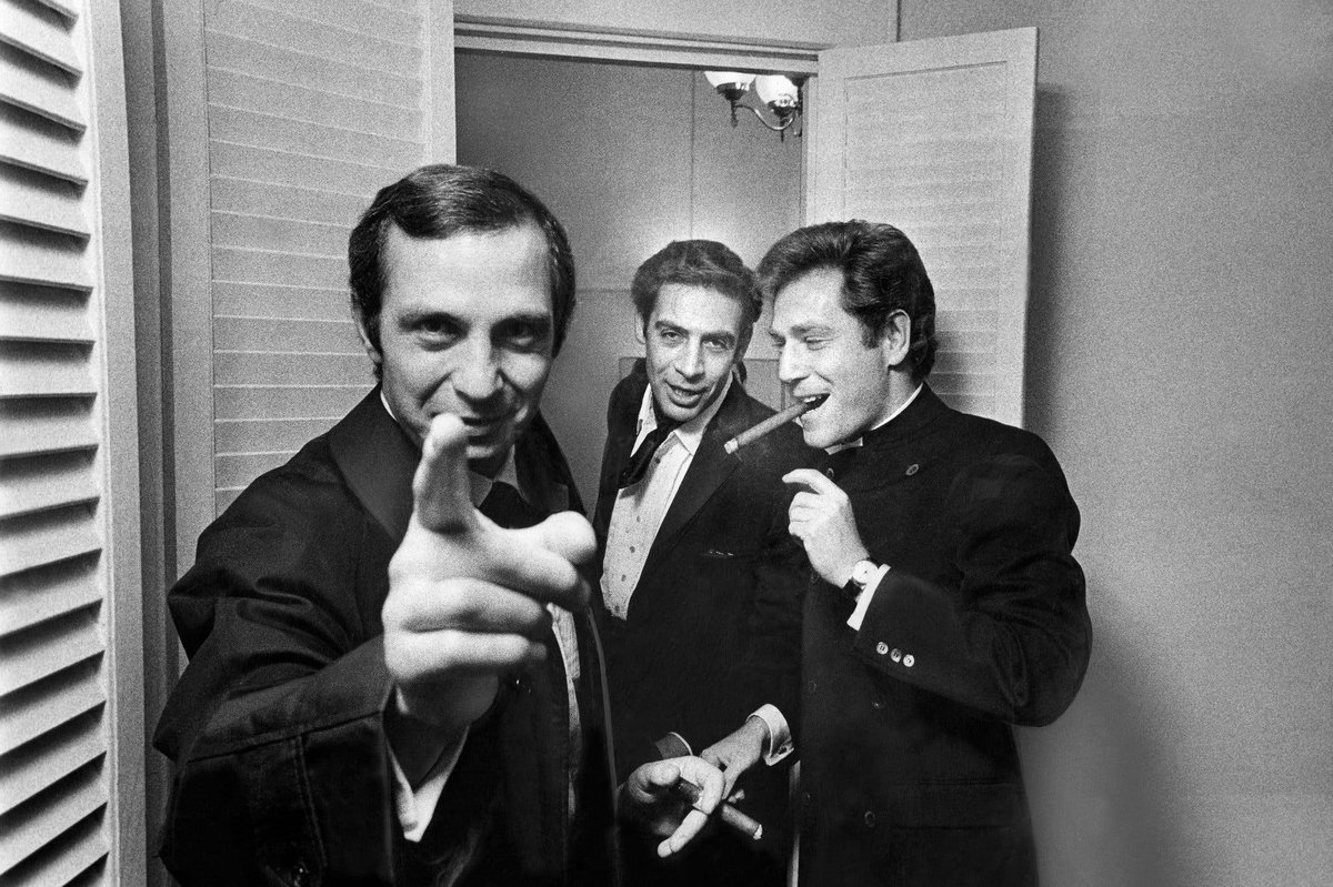 This photo of Ben Gazzara and George Segal backstage with Jerry Orbach on opening night of Promises, Promises in 1968 is everything.