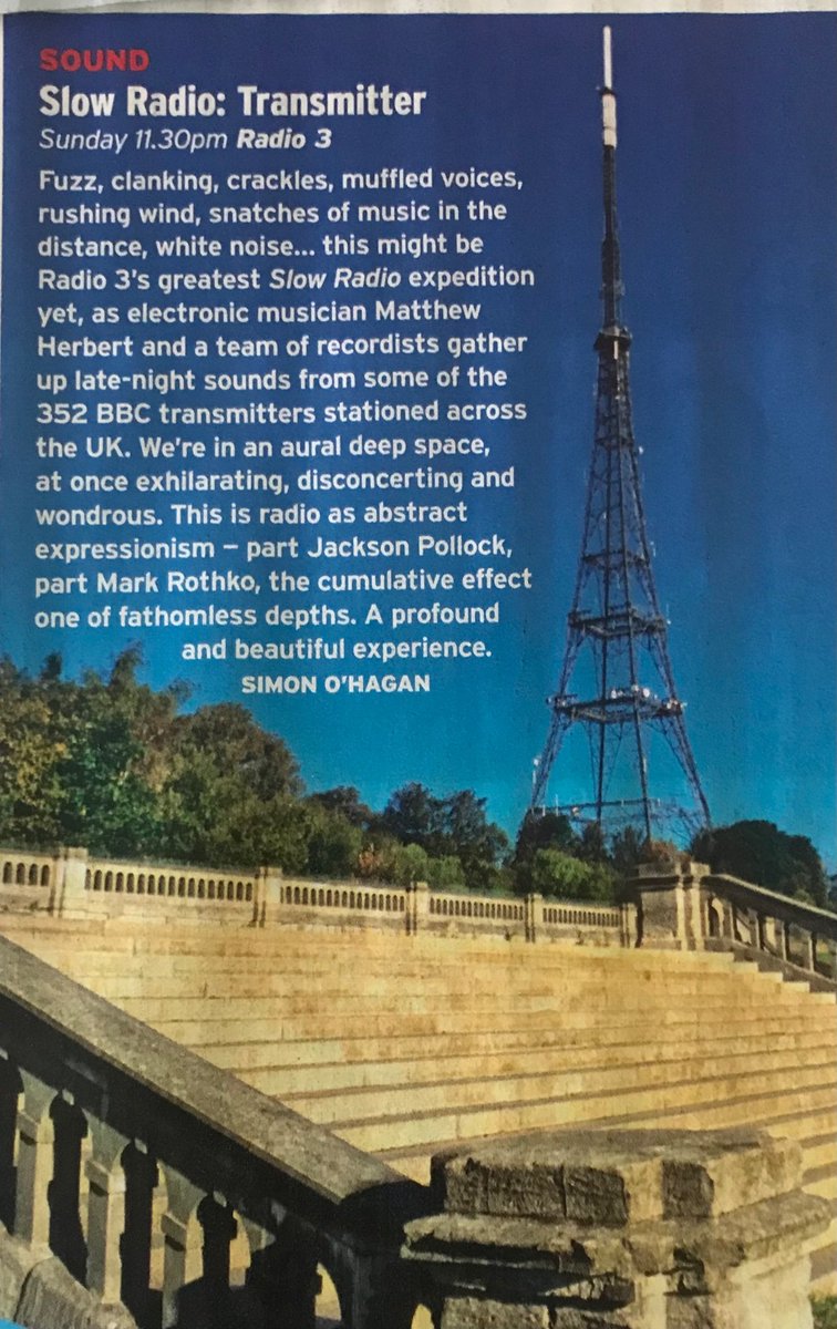 Ella Kay (@ellakaysound) on Twitter photo It was a pleasure to be a part of this, with the transmitter nearest to me actually in my hometown of Oldham!
You can catch the episode from last night here: bbc.co.uk/sounds/play/m0…
Also, a lovely review in the <a href="/RadioTimes/">Radio Times</a> below 🎶⛰️ It was a pleasure to be a part of this, with the transmitter nearest to me actually in my hometown of Oldham!
You can catch the episode from last night here: bbc.co.uk/sounds/play/m0…
Also, a lovely review in the <a href="/RadioTimes/">Radio Times</a> below 🎶⛰️