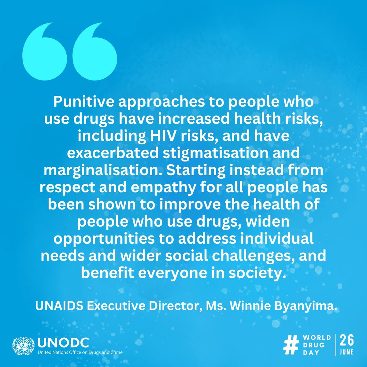 Starting from respect & empathy for all people has been shown to improve the health of people who use drugs and benefit everyone in society.
We must put human rights first & end the inequalities exacerbating health problems associated w/drug use.
#SupportDontPunish 
#WorldDrugDay