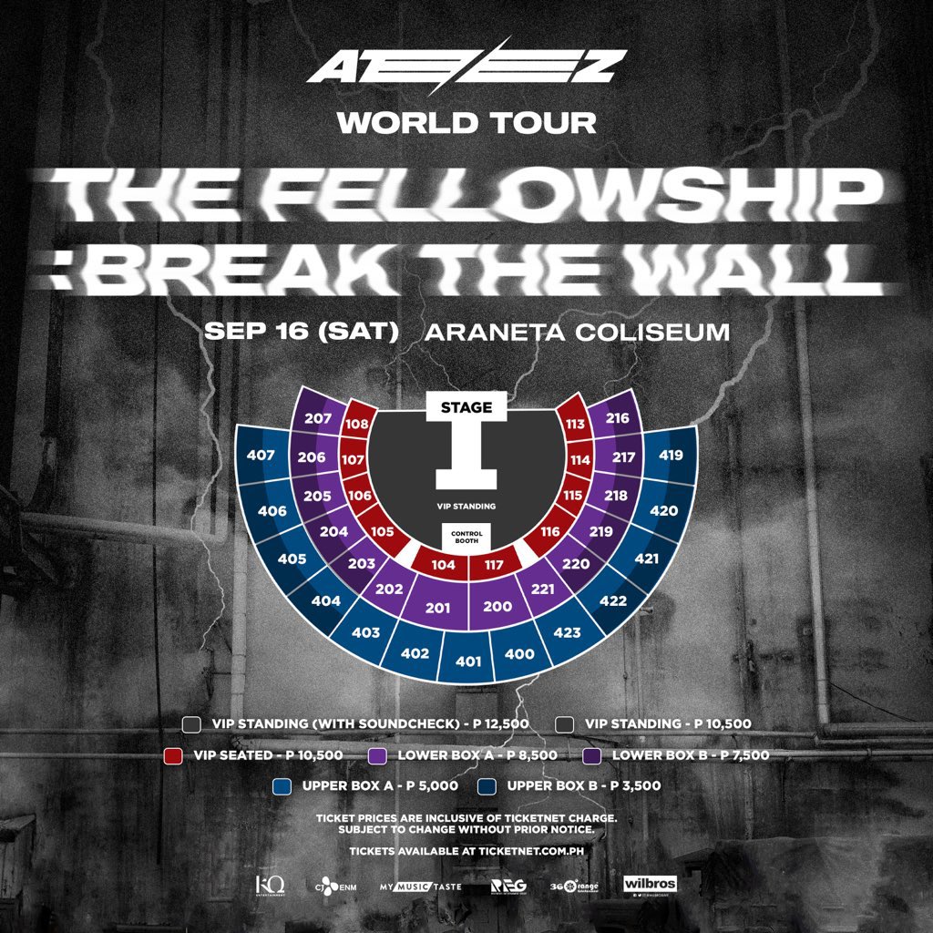 will open ticketing assistance/pasabuy ticket for ATEEZ WORLD TOUR THE FELLOWSHIP:BREAK THE WALL

ticket price + assistance fee 

for GENERAL ONSALE only (camping)

limited slots only, dm me if interested!
