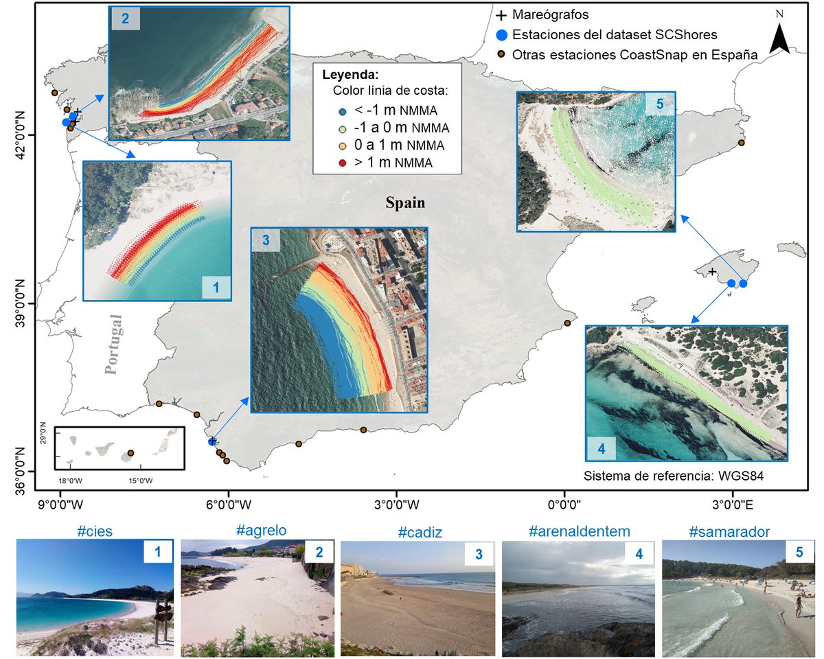 Hemos transformado vuestras contribuciones en productos exportables!! Accede al dataset SCShores v.1.0 con los datos de líneas de costa que hemos generado gracias a vuestras fotografías de 5 estaciones CoastSnap 📲🌊-> zenodo.org/record/8056415 
#citizenscience #beachmonitoring