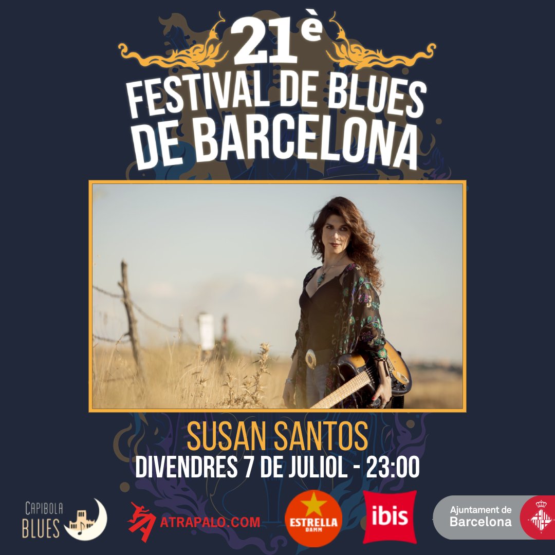 🎸I el divendres 7 de juliol, tancarà la nit la guitarrista, cantant i compositora <a href="/susansantos_/">Susan Santos</a> 

📍#FestivalBluesBarcelona al pati de la Seu del districte de <a href="/Bcn_NouBarris/">Districte de Nou Barris</a> (Pl Major de Nou Barris) 

Descobreix el programa complet i reserva't l'agenda! 
festivalbluesbarcelona.com/ca/content/%C2…