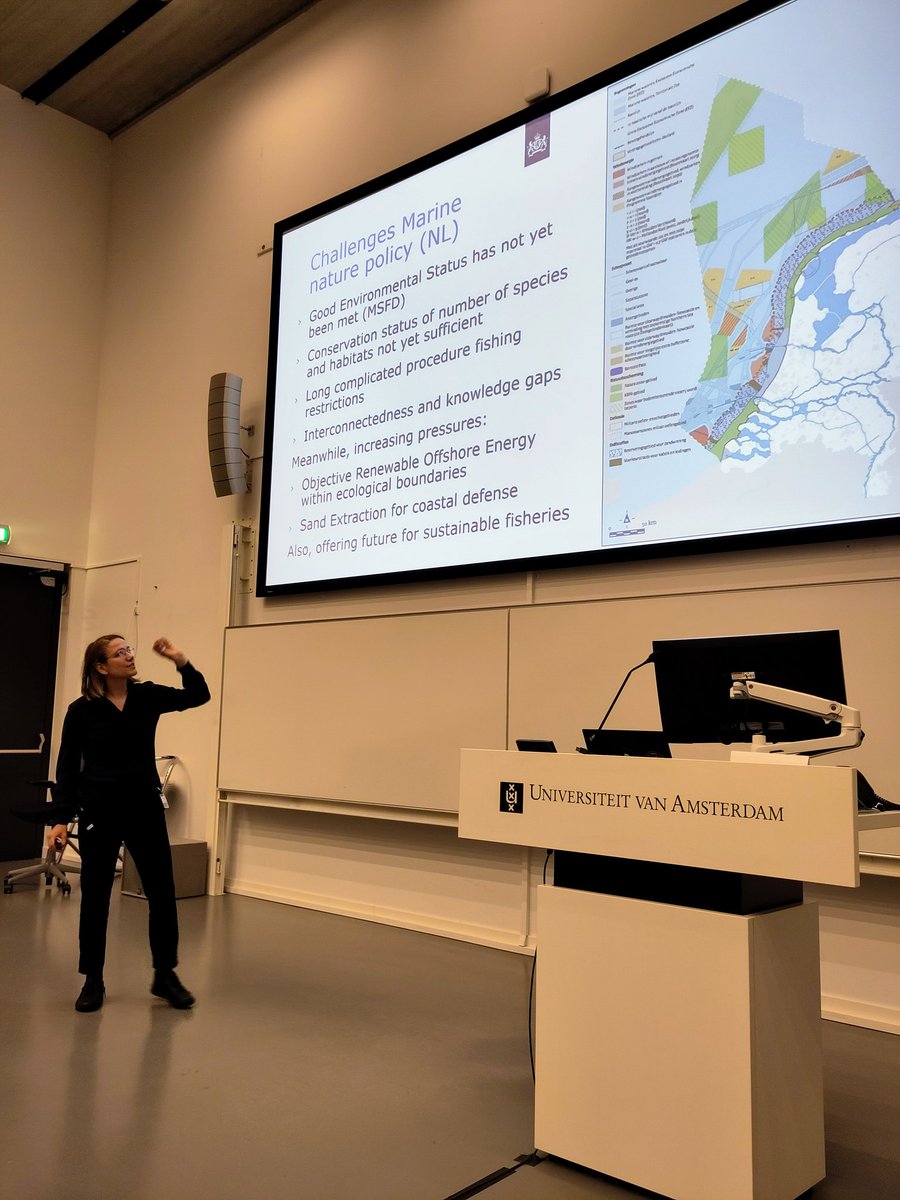 Eva Varkevisser from the Dutch Ministry of Agriculture, Nature and Food Quality presenting on the process and challenges of engaging in and implementing nature policy in the Netherlands as part of #MARE2023 #MAREConference Policy Day <a href="/MAREcentre/">MARE</a>