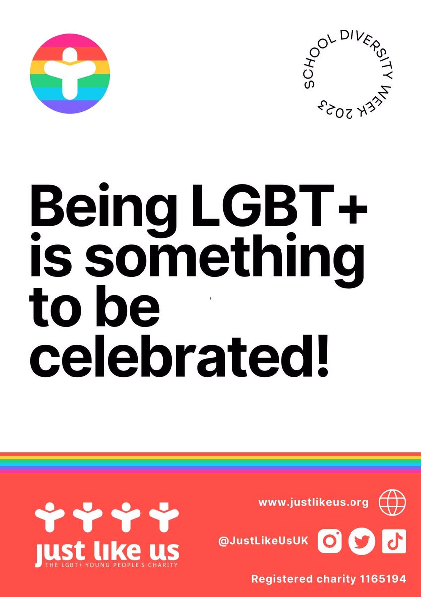 School Diversity Week starts today!!! Celebrate and be proud of who you are! <a href="/JustLikeUsUK/">Just Like Us</a> <a href="/BlackpoolSixth/">Blackpool Sixth</a> #SchoolDiversityWeek #LGBT