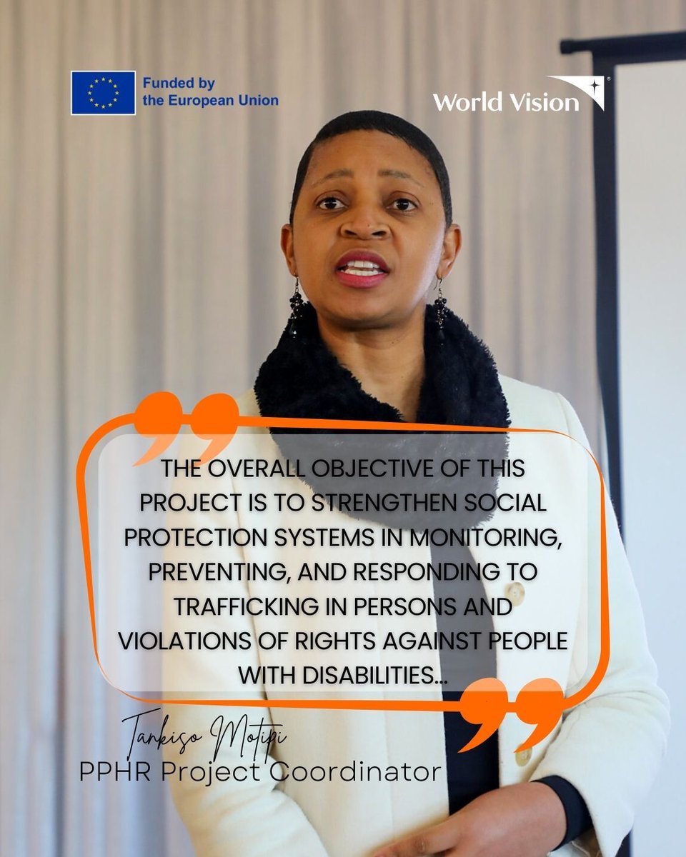 WorldvisionLS's tweet photo. Promotion &amp; Protection of Human Rights Project.
Did you know ❓9 in 10 victims are trafficked by someone they know. Trafficking can be done by anyone, whether family, friend or stranger.

Do you know the signs to look out for when suspecting that someone has been trafficked? https://t.co/MVTxnmef6L