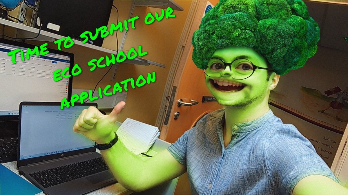 Mr Browning in the process of filling in our application for the Eco School Award. He's green with excitement! 
#WCLPSEcoSchool