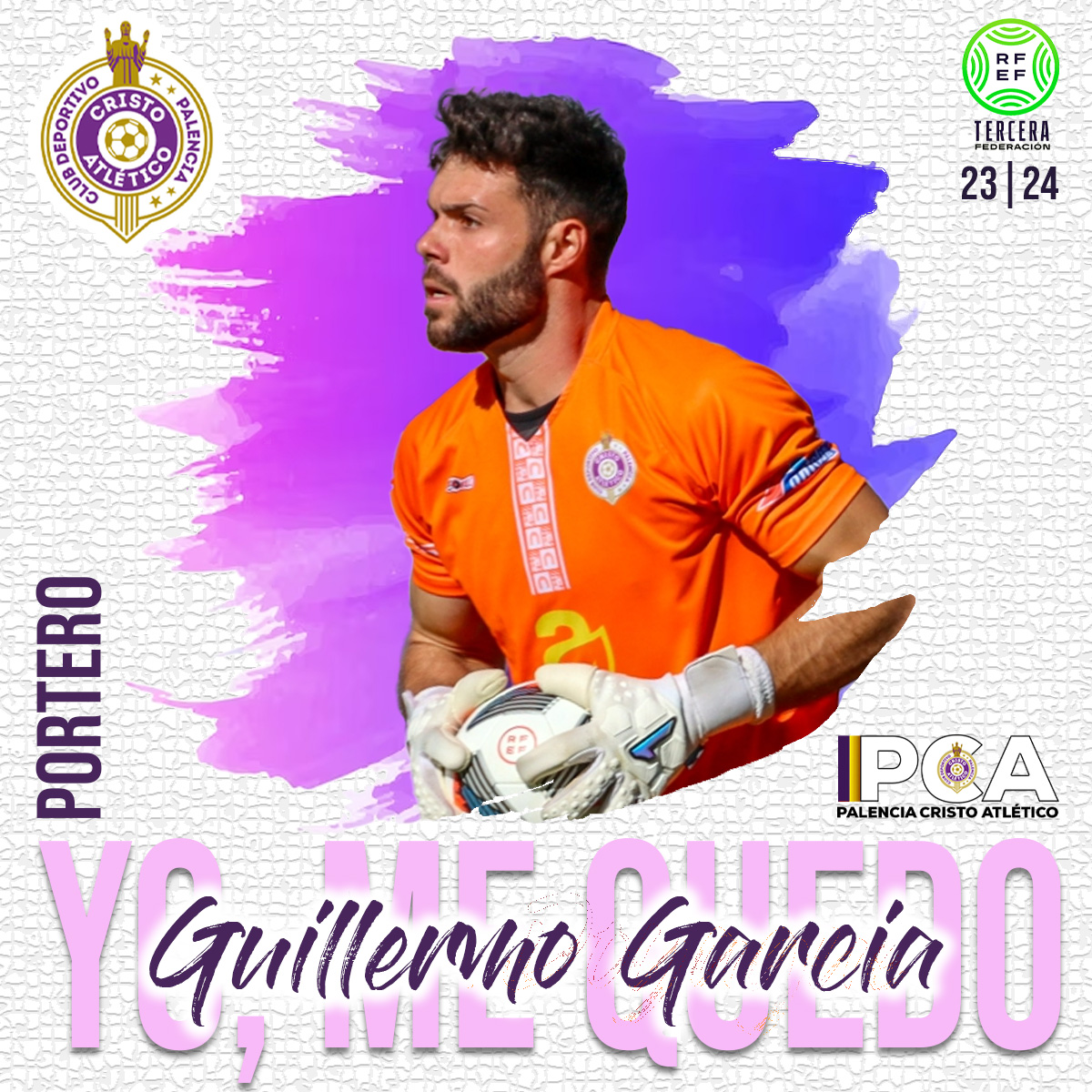 2⃣3⃣2⃣4⃣ | 𝐎𝐅𝐈𝐂𝐈𝐀𝐋 💜

Portero: Guillermo García Santos  (Palencia, 11/12/1996).

bit.ly/3XrW4dM

𝐆𝐮𝐢𝐥𝐥𝐞, muchas gracias por seguir confiando en nosotros. 🫂 <a href="/GuillermoGS13/">Guillermo Garcia Santos</a> 

#loconseguiremosJUNTOS