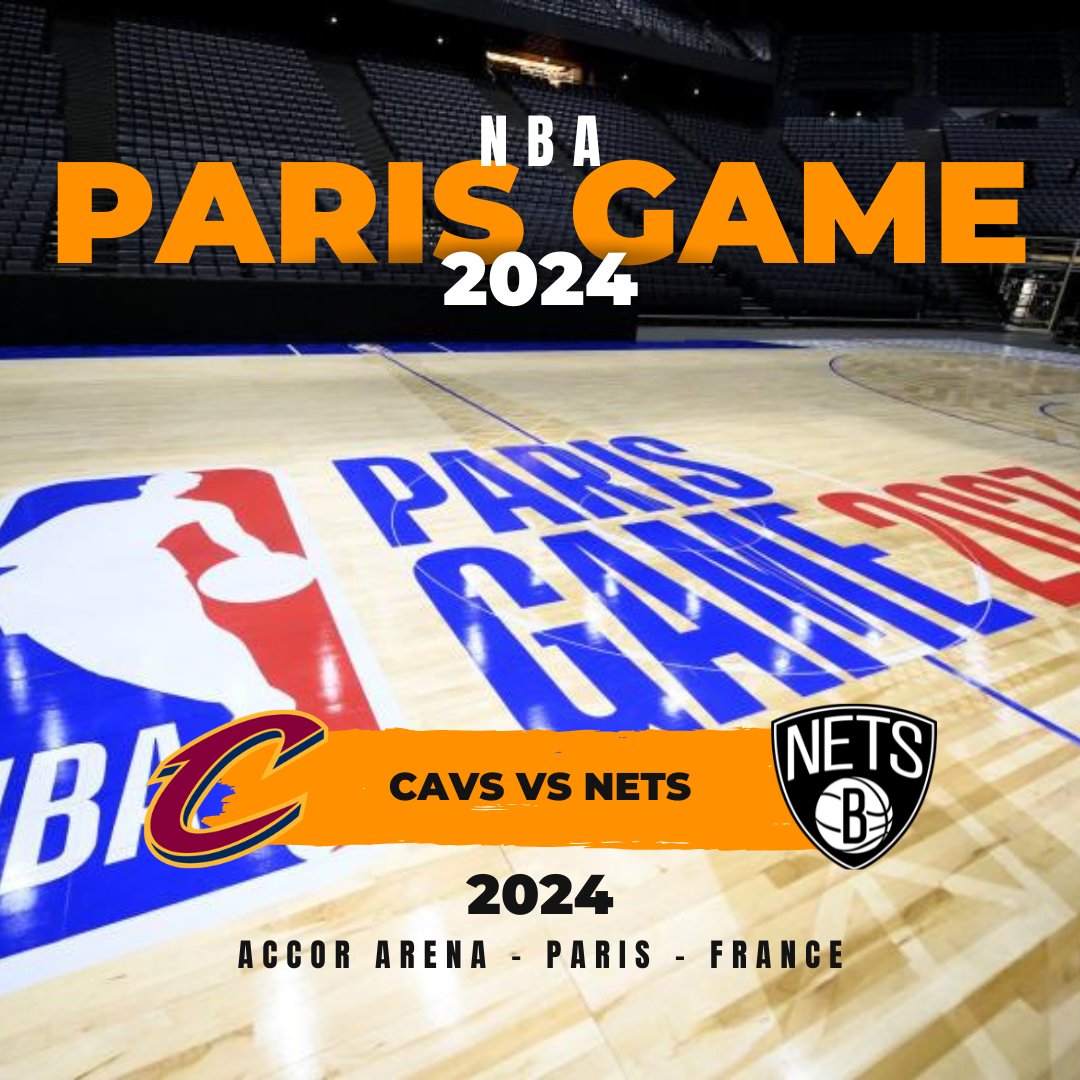 #NBA : 🔥 NBA PARIS GAME 2024 🔥
🚨 Selon @lequipe et @yohnona, le #NBAParisGame2024 opposera les #BrooklynNets aux #ClevelandCavaliers !