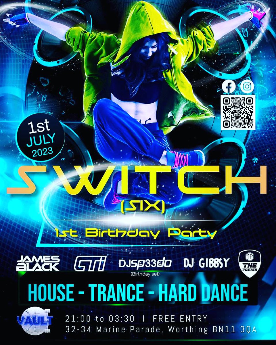 🙌🏻THIS SATURDAY!🙌🏻 Catch my next LIVE Dj set at SWITCH - July 1st - Worthing! And it’s a FREE PARTY!🙌🏻
🔥
facebook.com/events/s/switc…

#djing #worthing #thisweekend #trance #trancemusic #djset @Sunny_Worthing #freeparty