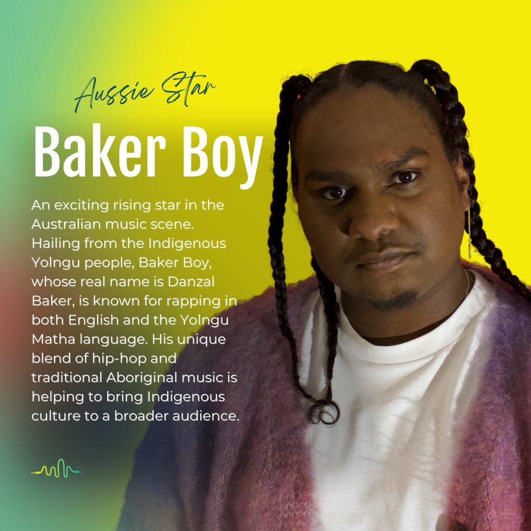 aussiesounds's tweet photo. Ever listened to hip-hop in Yolngu Matha? Meet Baker Boy, the Indigenous Australian artist breaking barriers with his unique sound.

 Visit https://t.co/w9ru2JA7Nj and follow us for more! 

#bakerboy #ilovebakerboy #SupportLocalArtists #AussieMusic #MusicHistory #AustalianMusic https://t.co/TctitFuiBw