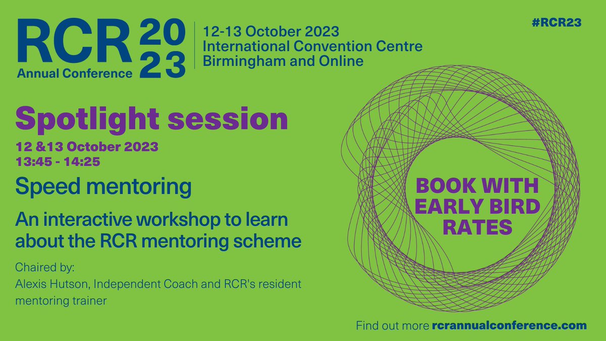 Everyone needs a mentor! For members at all career stages, learn how mentoring contributes to success and how the #RCRmentoring scheme can help you. Book for #RCR23 now: bit.ly/3I75dBU @RADIANTUKrad @ClinRadiology @_the_SRT @ClinOncology @AlexisHutson1