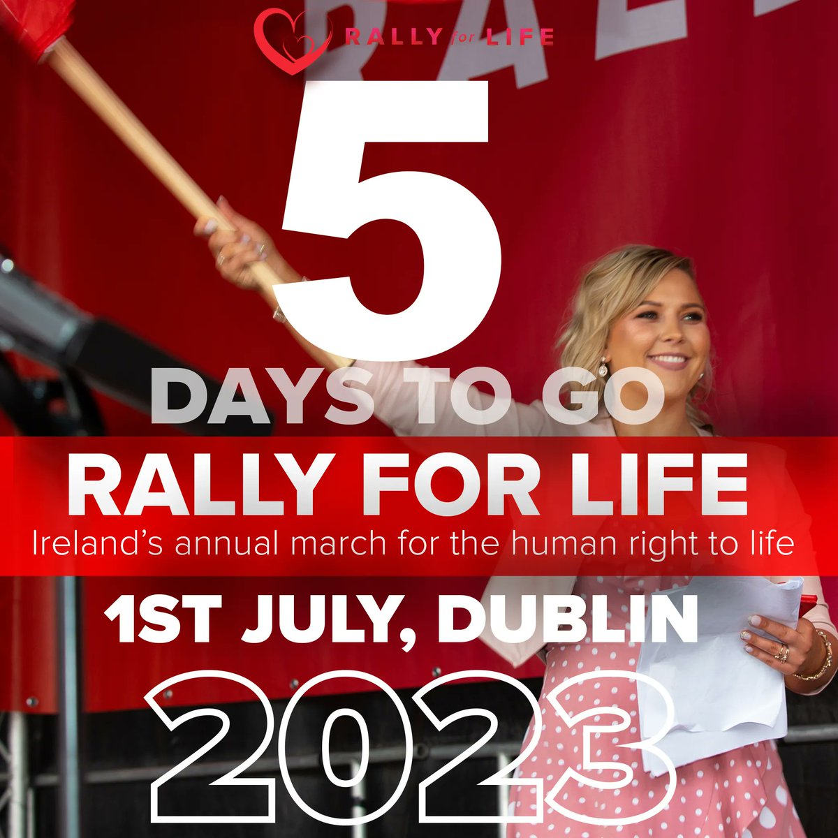 The Rally for Life is just 5 DAYS AWAY!! We cannot wait to gather with you all as we stand as a witness to life!! 

See you on Saturday at 1pm in Parnell Sq!!!

#StopAbortingOurFuture #RallyforLife #WhyWeMarch