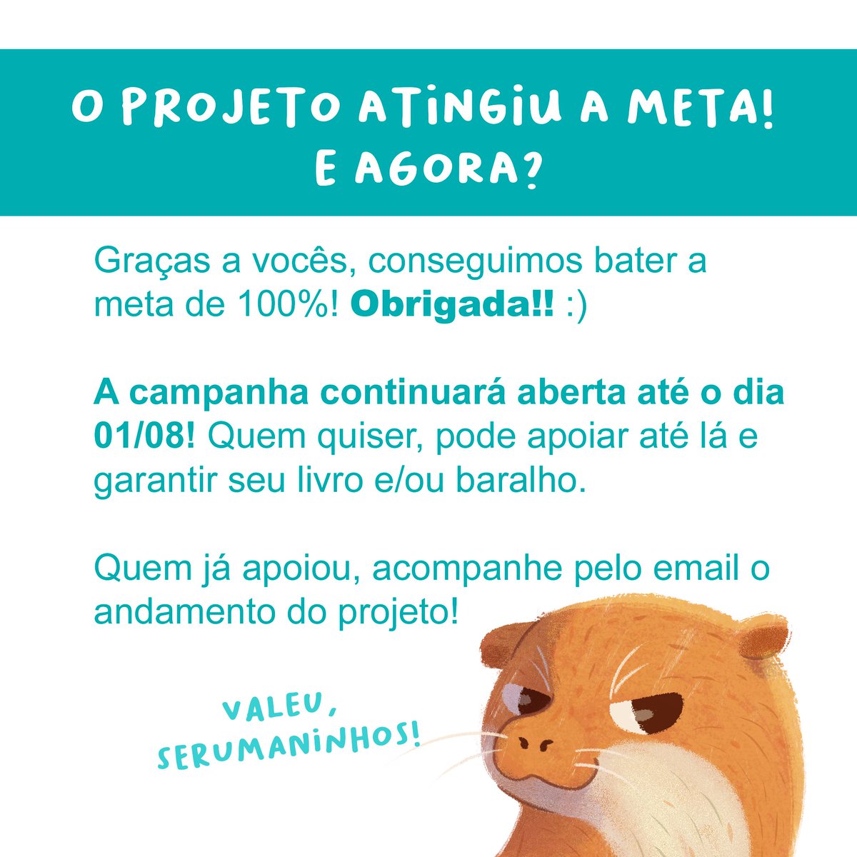 deba_ilustra's tweet photo. AEEEEEEEEEE!!! Meta batida, vai ter livro, baralho e quebra-cabeça desses animais brasileirinhos! <3 <3

Obrigada mesmo a todos que apoiaram, compartilharam, comentaram!! E pra quem qusier garantir o seu, até dia 01/08 a campanha continua aberta. ;) https://t.co/uAIy6s0Pqm