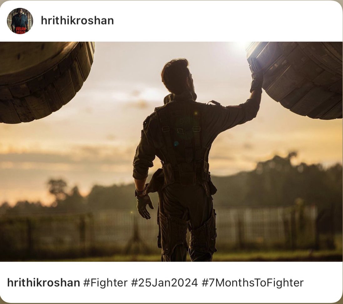 Latest.. ❤️ #Fighter #25Jan2024 #7MonthofFighter #HrithikRoshan #DeepikaPadukone #AnilKapoor @iHrithik ❤️‍🔥