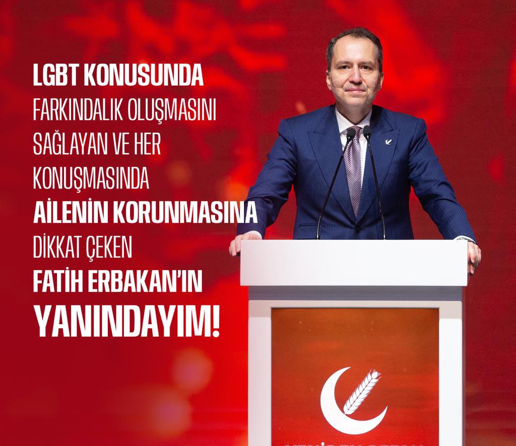 #LGBT sapkınlığı hakkında devlet ve millet nezdinde farkındalık oluşmasını sağlayan, her konuşmasında ailenin ve nesillerin korunmasına dikkat çeken Dr. Fatih Erbakan’ın yanındayım.