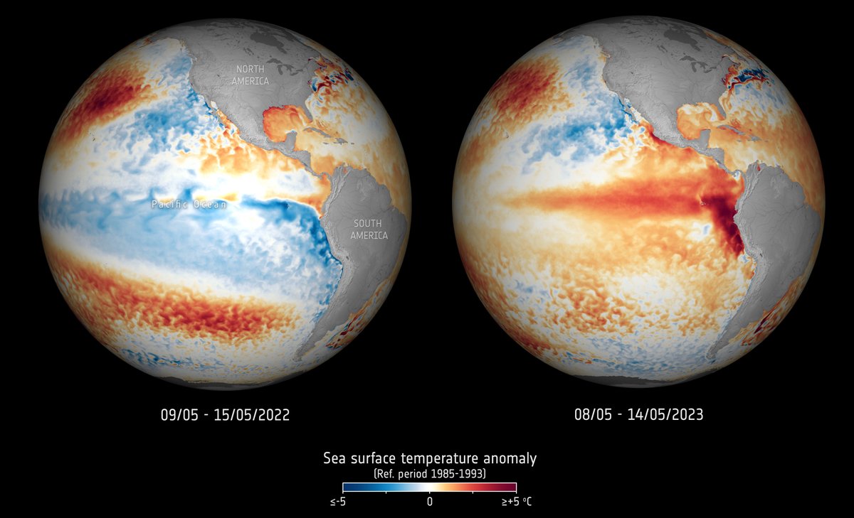 🛰️🌊 Satellite measurements have shown that the temperature of the surface waters of our oceans recently hit an all-time high.

Learn what this means in terms of #ElNino and #ClimateChange.👉  esa.int/ESA_Multimedia…