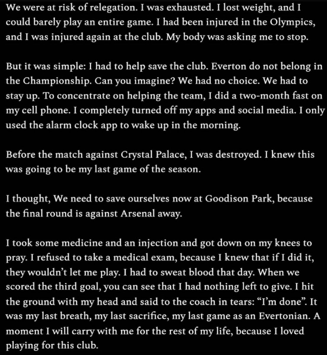 I know it’s in the past but this is the determination and fight we need from
All our players. Thank you <a href="/richarlison97/">Richarlison Andrade</a> 🔵