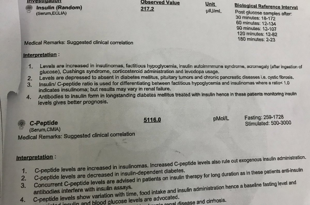 80 yr old man brought to casualty with severe hypoglycemia despite IV dextrose. 

Not a known diabetic. 

RBS 45.
Insulin and C-peptide sent during episode of hypoglycemia.
Cortisol level sent at the time 19

Thoughts?