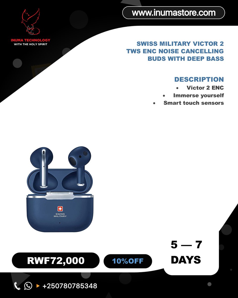 InumaTechnology's tweet image. #RwOT
Connect to all.

Meet Victor 2NC  Wireless Earbuds 

Designed to perfection for comfortable listening. They connect to all.

You can order it from Amazon.com at inumastore.com. Delivery is within 5-7 days, and you pay as you wish.