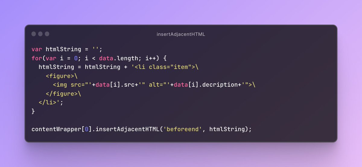 🎉 I have started a new series of tutorials on the <a href="/codywebhouse/">CodyHouse</a> blog: short articles on JS methods and common yet tricky JS tasks.

The goal is to help users customise the CodyHouse components. The first article is on the insertAdjacentHTML method:

codyhouse.co/blog/post/over…
