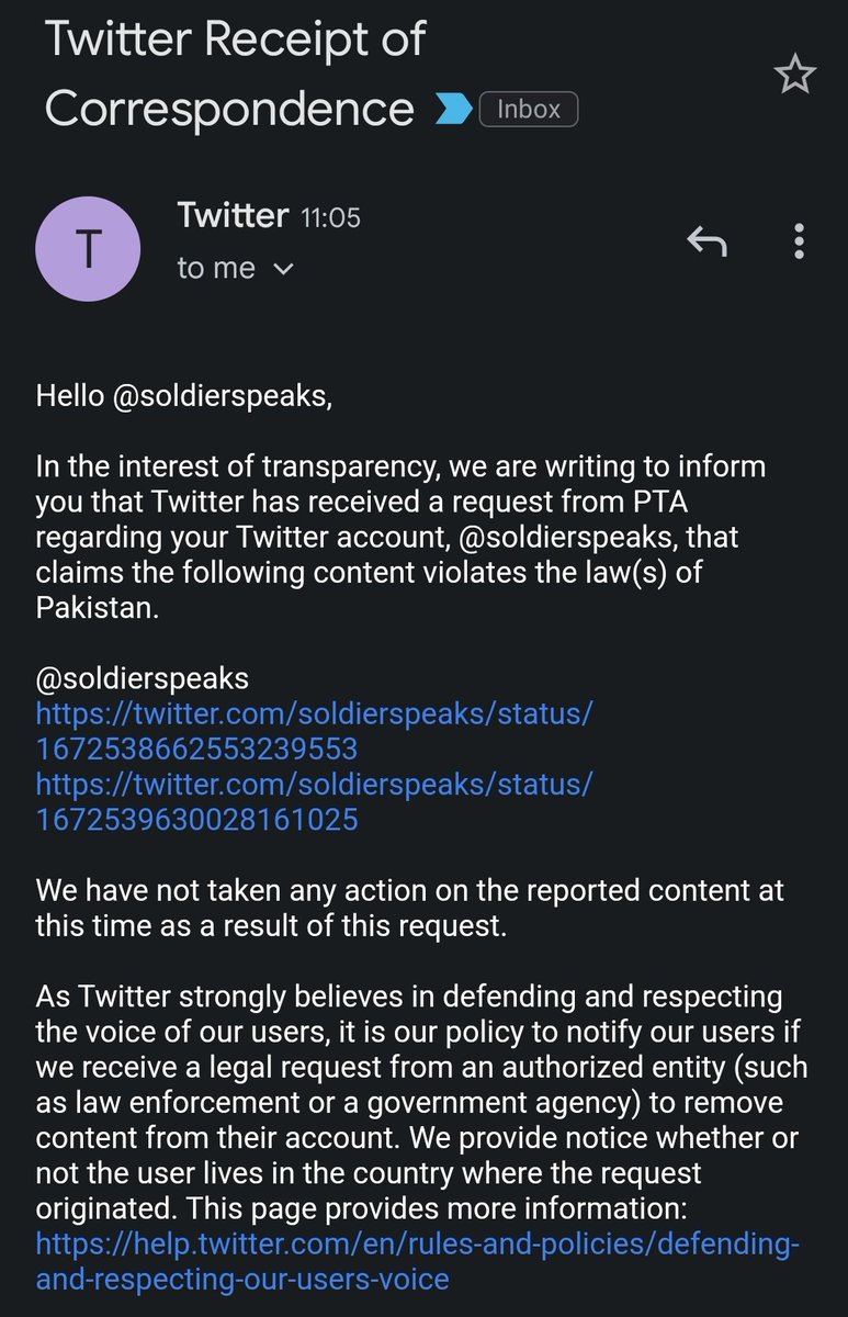 Please explain how come this tweet is illegal and violating which law of Pakistan? 
#PakistanUnderStateFascism 
Thank you, @Twitter, for standing up for the #FreedomOfSpeech