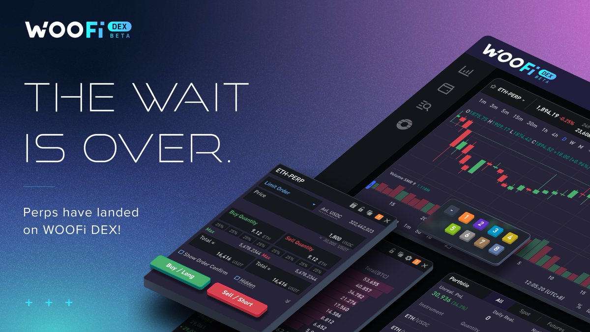 Unlocking the perks of on-chain perps 🔓

A new chapter for WOOFi DEX begins with the beta version of perpetual futures powered by <a href="/OrderlyNetwork/">Orderly</a>, enabling anyone to trade perps with the feel of a CEX and self-custody of a DEX 🔥

Full details ➡️ woo.org/blog/en/woofi-… 👇 (1/8)