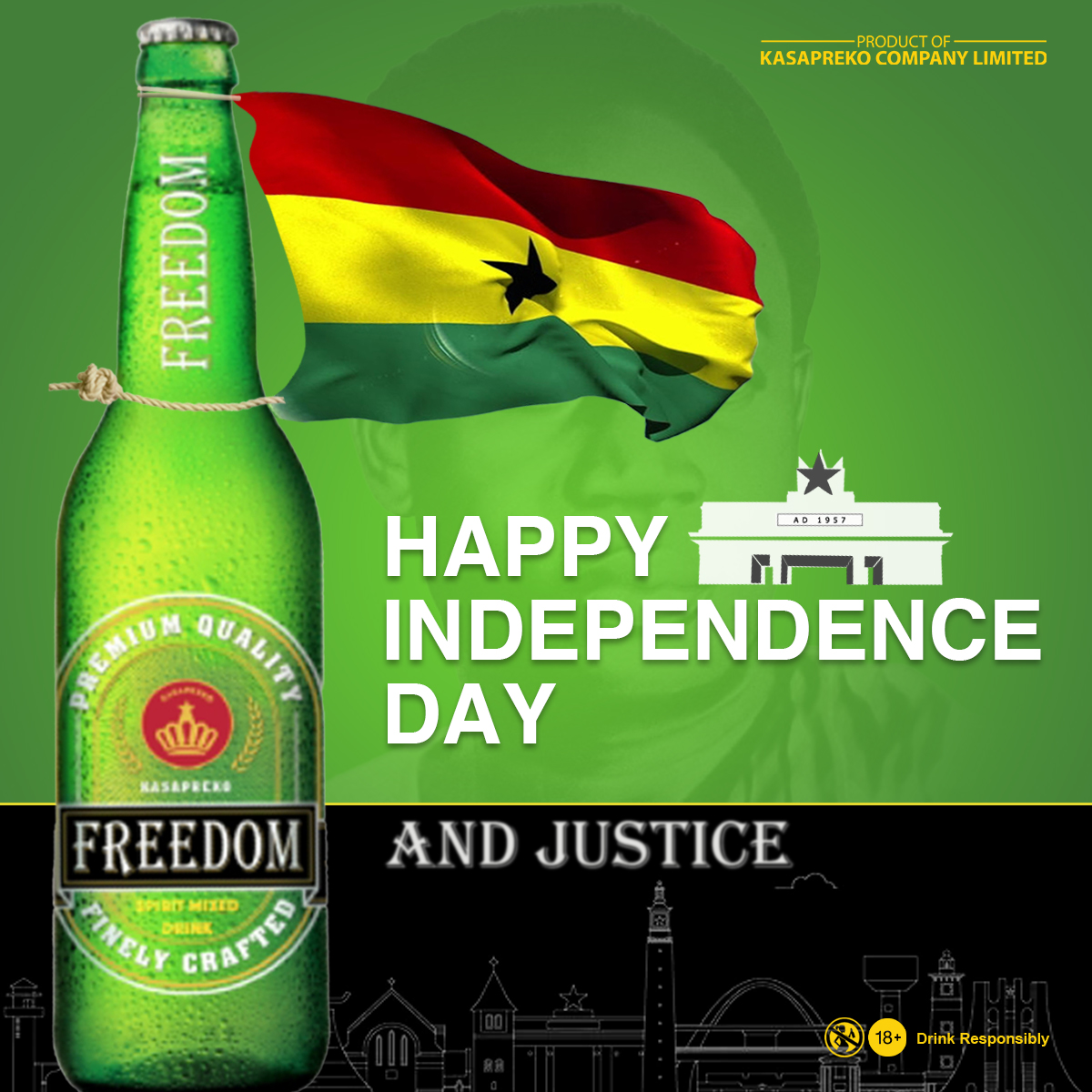 freedombeerdr's tweet photo. Happy Independence Day, Ghana!🇬🇭🍻
Let's raise our glasses to the beautiful land, rich culture, and the spirit of freedom that unites us all.
Join us in commemorating this special occasion and enjoy the taste of Freedom Beer.
#IndependenceDay #FreedomBeer #MassaFeeliFree https://t.co/gzVdS6iWw5
