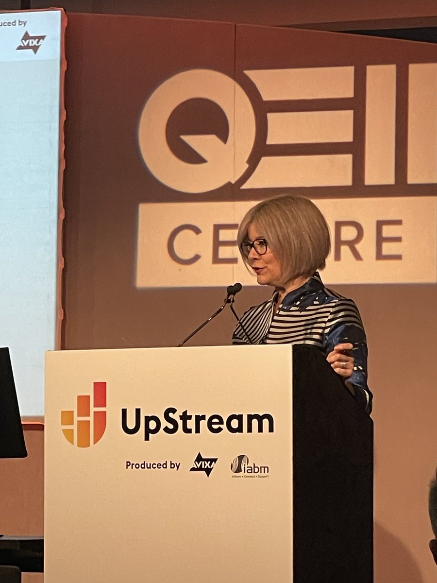Media_Momma's tweet photo. The brilliant Sarah Joyce from @AVIXA kicked off #UpStream in London discussing the convergence between broadcast and AV in the streaming and production space. #avtweeps @TheIABM https://t.co/UNmzjiFphI