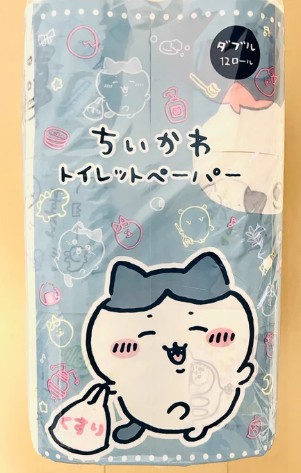 ちいかわのトイレットペーパーまた売ってるって情報見かけて、ココカラ覗いてみたら本当に売ってた✨残り2点だった。 前は手に入らなかったので嬉しい( ;∀;)でも使いがたい…😂 とりあえずトイレに飾ってみようかな