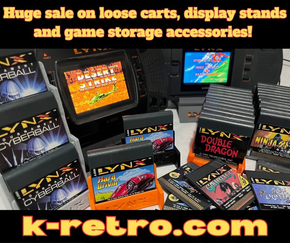 kretro_gaming's tweet image. Don’t forget our sale on  loose  #AtariLynx carts, display stands and  #GameStorage accessories is on until the end of  #June, not long left til it’s over!
🛒 k-retro.com/sale

#RetroGaming #RetroConsoles #VideoGames #OnlineShopping #Electronics